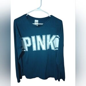 PINK Victoria's Secret Women's Long Sleeve Tee - Navy
